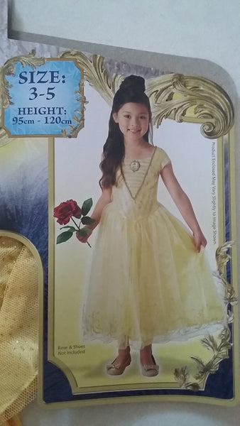 Belle Beauty & The Beast Costume Size 3-5 Disney Dress Up for Kids / Girls
