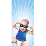Super Baby Bib Superhero with Curved Bottom Catcher 3D Silicone Blue