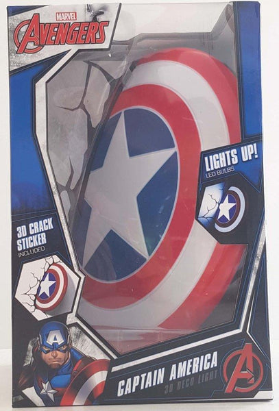 Captain America Shield 3D Deco Light- Wall Night LED Lamp for Kids Marvel Avengers