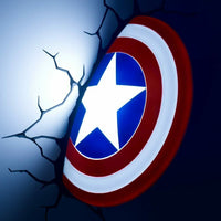 Captain America Shield 3D Deco Light- Wall Night LED Lamp for Kids Marvel Avengers