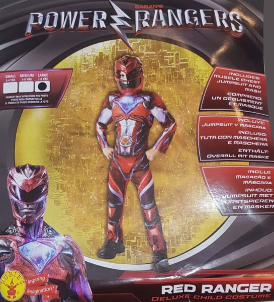 Power Rangers Red Ranger Deluxe Costume 7-8 Years Dress Up for Kids