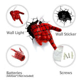 Spiderman Hand 3D Deco Light Spidey Hand Wall Night LED Lamp for Kids Spider-Man
