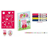 Peppa Pig Stationery and Colour Set Note Pad Markers Stencil Ruler Eraser