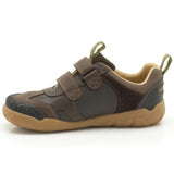 Clarks Stompo saurus STOMPOJAW Children Kids Boys Fashion Shoes Dinosaur-BROWN-Size UK 8 G