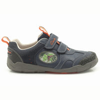 Clarks Stompo saurus STOMPOJAW Children Kids Boys Fashion Shoes Dinosaur-NAVY-Size UK 8 G