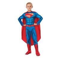 Superman Costume Deluxe Dress Up Padded Muscles Size 6-8 years for Kids