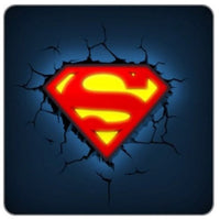 Superman Emblem/ Logo/ Shield 3D Deco Light- Wall Night LED Lamp for Kids